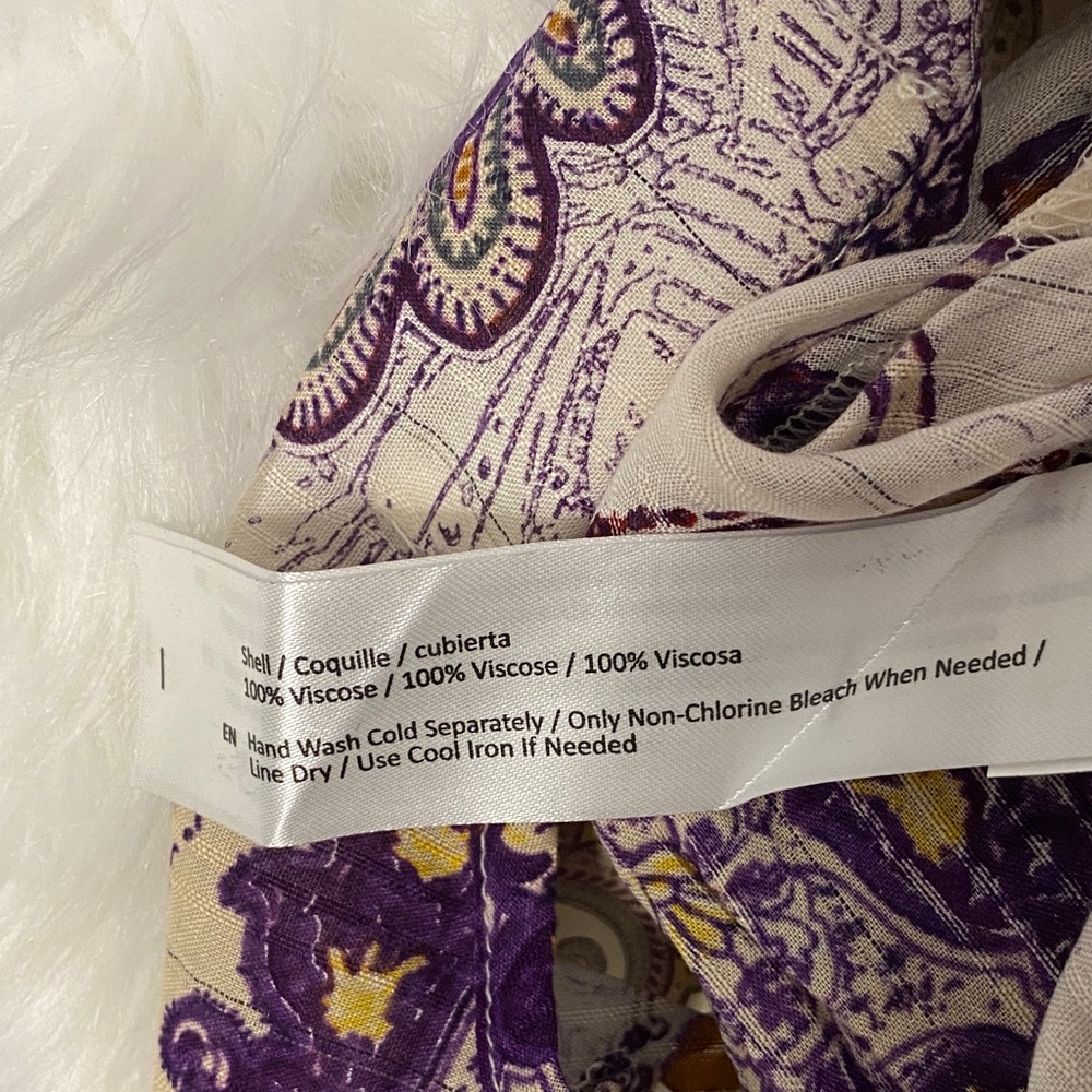 Paisley Lace Trim Crop Top purple & cream - Picture 8 of 8